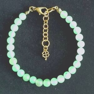 Self Love Harmony Green Aventurine Crystal Four Leaf Clover Handcrafted Bracelet